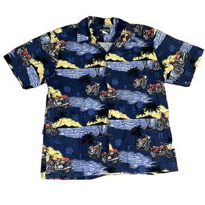 Island Aloha Wear Hawaiian Button Shirt Costa Rica Size L/XL
